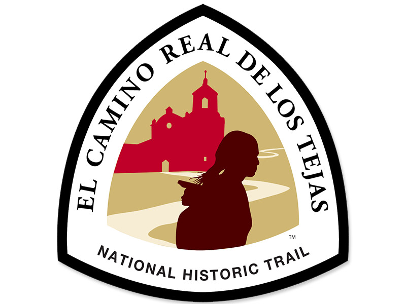 3 inch El Camino Real De Los Tejas Sign Shaped Sticker (tx walk hike car decal)