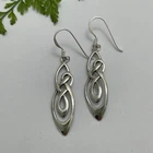 Celtic Infinity Knot Solid Sterling Silver Earrings with Hook