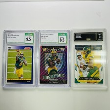 Trey Lance 3 Card Rookie Lot Mint 9 Graded - 49er’s 2021 Crusade Purple Wave
