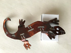 Gecko Lizard - Copper Metal - Rustic Southwestern Decor - Signed