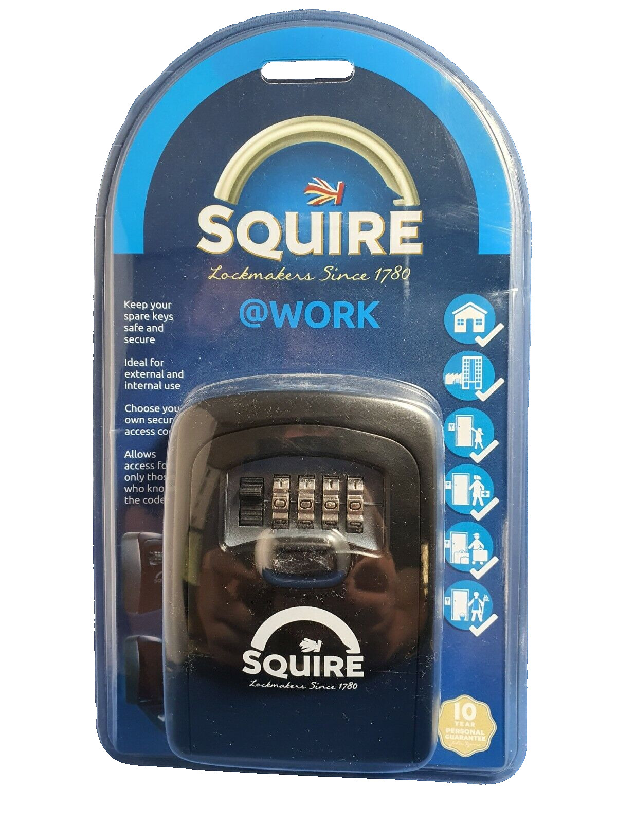 Henry Squire Combination Key Safe Padlock 4 Wheel KEYKEEP1