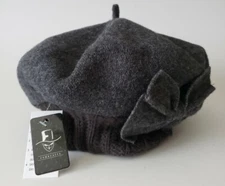 Forbusite Beret Gray w/ Bow Hat NWT One Size