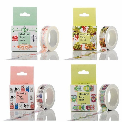 10m Roll DIY Cartoon Washi Tape Sticker Decor Paper Masking Self Adhesive Crafts - Picture 4 of 69