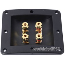 2pcs Square Copper 4-Way Speaker Junction Box Terminal Binding Post 131x115mm 5