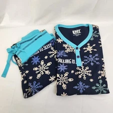 Lazy One Womens Thermal Pajamas. 2 piece Set. Size: XS. Snowflakes Theme.