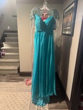 Panoply 14763 Tropical Teal Pageant Gala Gown Dress sz 8 NWT Sale !