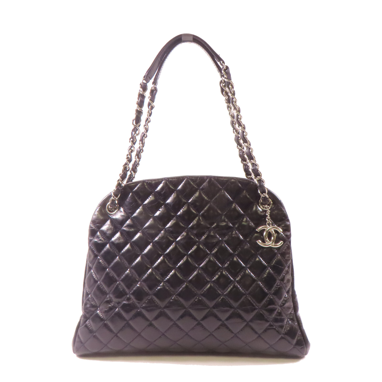 CHANEL Black Calfskin CC SHW Chain Shoulder Bag