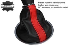 Schwarz & Rot Gestreifter Leder-Schaltsack Für VW Beetle 2012-2015