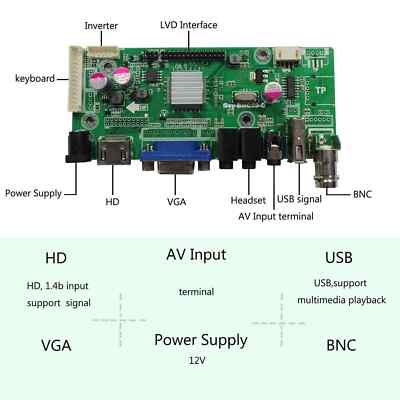 HD USB VGA AV Control Board For 19 1440x900 LTM190M2 3 M190PW01 V0 LCD