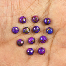  WHOLESALE PURPLE COPPER TURQUOISE CABOCHON ROUND SHAPE LOOSE GEMSTONE