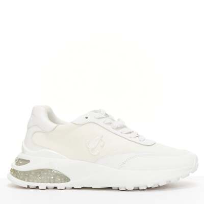 JIMMY CHOO Memphis white JC logo clear debossed crystal dad JIMMY CHOO Memphis white JC logo clear debossed crystal dad