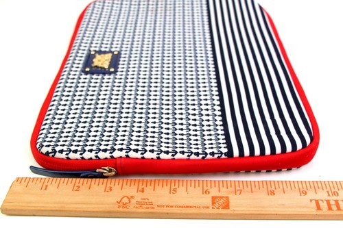 Juicy Couture WHITE RED BLUE COTTON CANVAS ZIP PADDED LAPTOP SLEEVE CASE - 第 11/11 張圖片