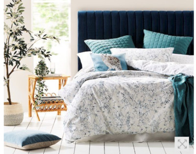 Mercer + Reid Woodland Steel Blue Single Quilt Cover Set BNIP RRP $179.99