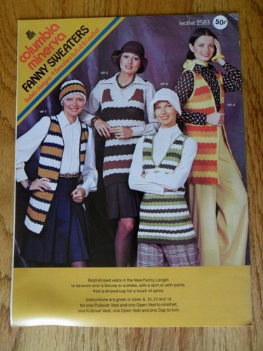 Fanny Sweaters to Knit & Crochet Columbia-Minerva #2583 4 Designs 1974 - Picture 2 of 2