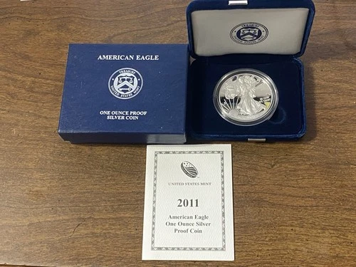 2011 American Silver Eagle Proof 1 Oz W/ Box & Cert Uncirculated
