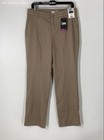 Lee Womens Tan Cotton Blend Mid Rise Flat Front Straight Leg Chino Pants Sz 10M — photo 1