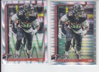 2 - 2025 Topps Chrome LEONARD FLOYD Ray Wave + Pulsar Refractor Falcons #18