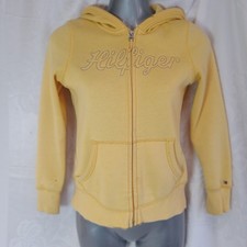 Tommy Hilfiger Girl Pastel Yellow Full Zip Stripe Hoodie M 7/8 Preppy