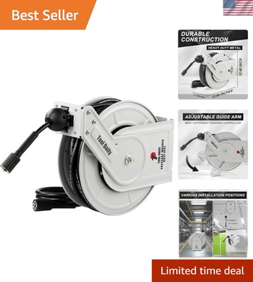#ad 3600 PSI Auto Retractable Pressure Washer Hose Reel Metal Construction $223.99