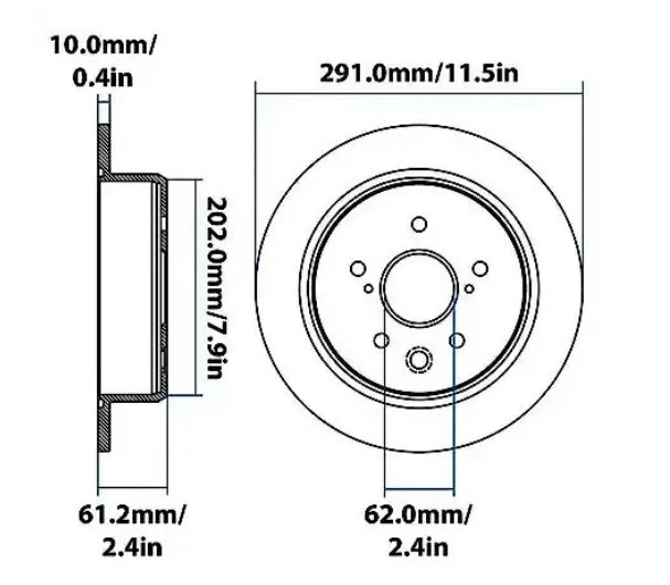 Rotor de freno de disco trasero Lexus IS250 2006-2015 Base F Sport Conv-Carquest Yh200512 Foto 3 de 4