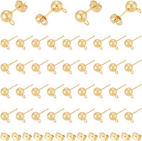 30 StüCk Golden Kugel Ohrstecker Edelstahl DIY Ohrstecker ZubehöR Metall Kugel O