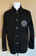 Versace Medusa Blouson Denim Soft Wash Jacket Black 40 US 50 Euro 1016845 NWT