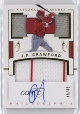 2018 Panini National Treasures Gold 48/49 JP Crawford #PCS-JC Auto jc3