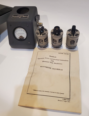 RARE US NAVY AN/URM-120 RF WATTMETER Complete w/ Manual and