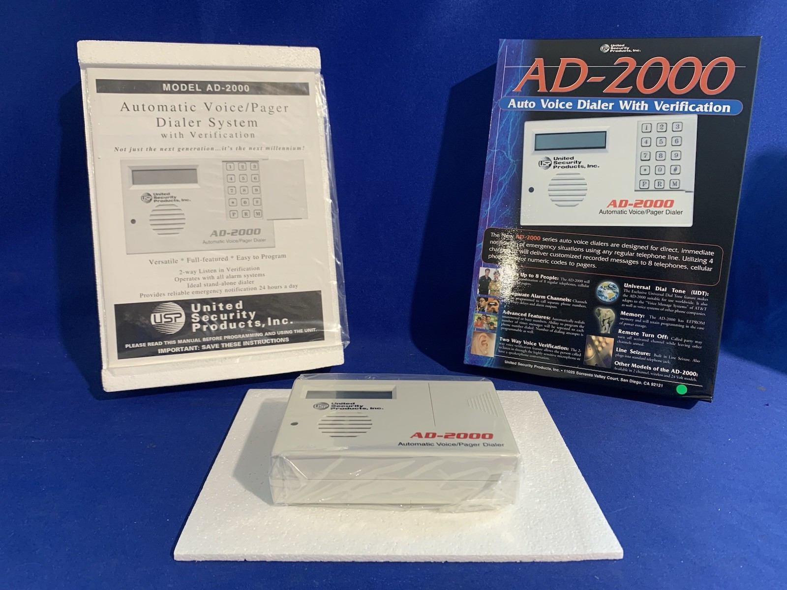 AD-2000 Auto Voice Dialer Pager United Security Products Inc - Open Box --