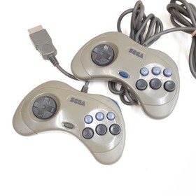 Sega Saturn Japanese Gray Console Bundle with 2 Controllers 6 Games & Memory