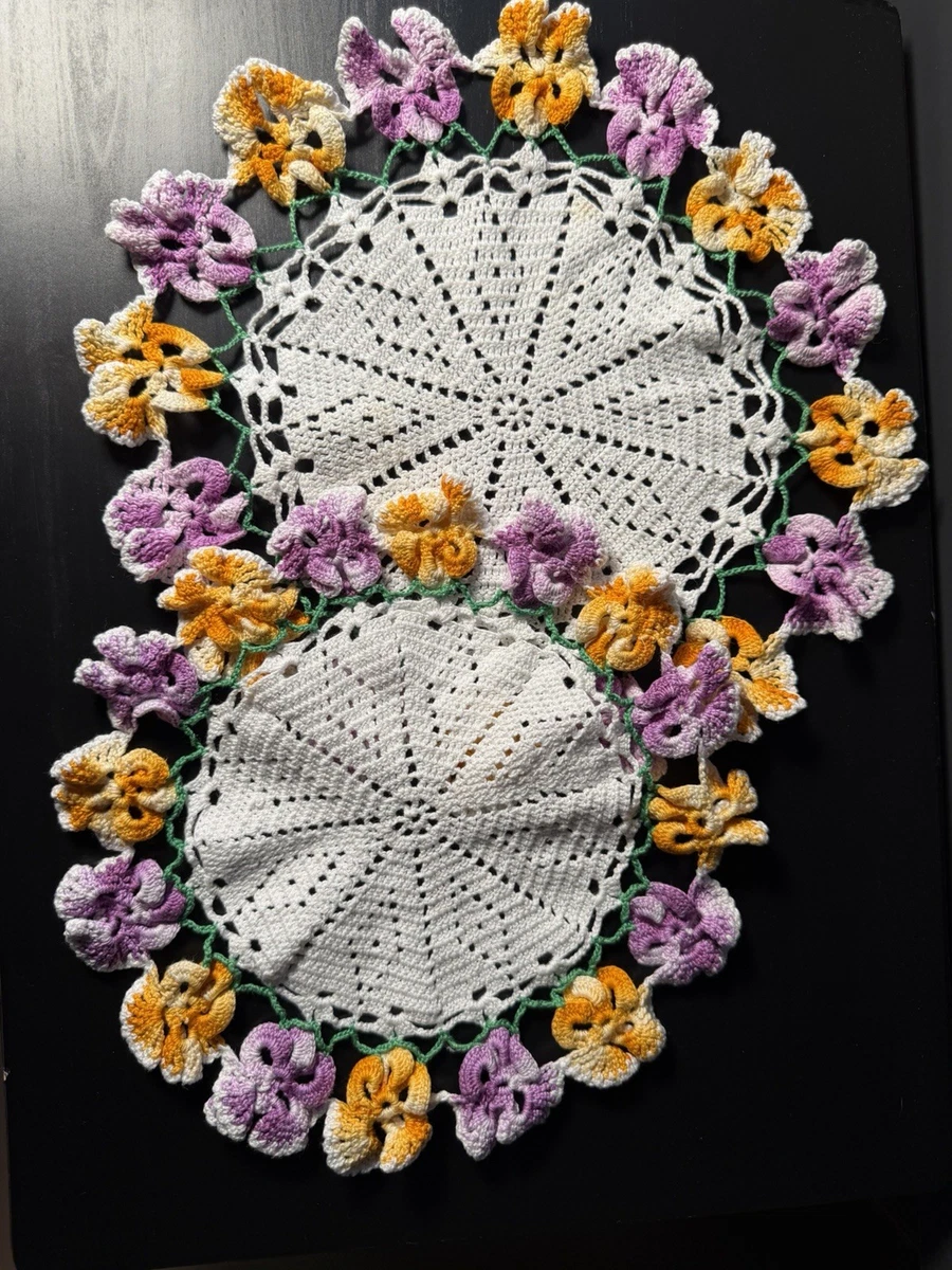 Vintage Crochet Flower Doilies for sale | eBay