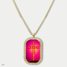 Stunning Colorful Jesus Christ Crucifix Cross Fashion Pendant Necklace Chain Gra