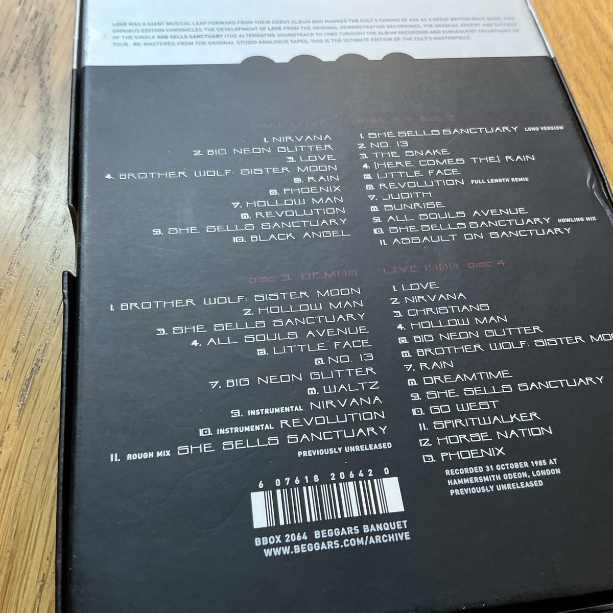 The Cult - Love Omnibus Edition 4Xcd Boxset . Missing 'Singles