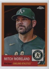2022 Topps Chrome Platinum Anniversary Orange Refractor 25/25 Mitch Moreland d4f