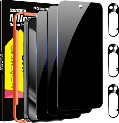 Milomdoi 3 Pack Privacy Screen Protector for Google Pixel 10 Pro XL Tempered Gla