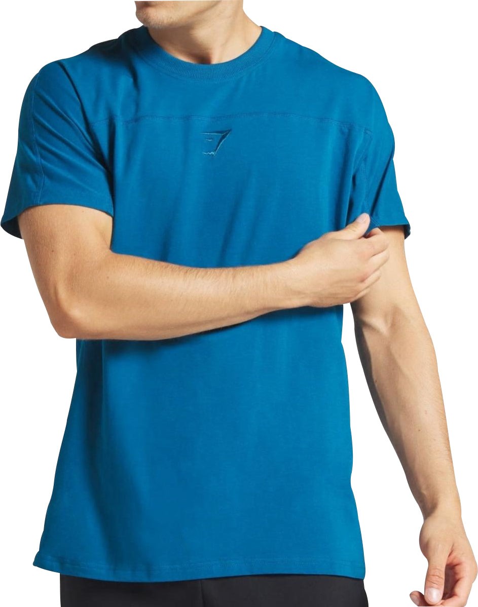 Футболка для тренировок в тренажерном зале Blau Kurzarm Gymshark Compound Herren Training Top