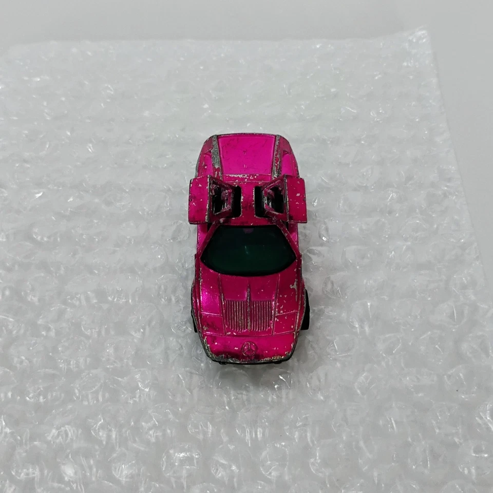 Hot Wheels 1972 Redline Mercedes Benz C-111 Rose with Dark Int, HK 1970 - Image 3 of 4