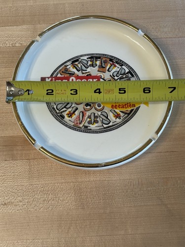 Vintage King Oscar Sardines Large 7 Inch Ashtray Dish Rare Collectible - Picture 2 of 3