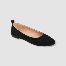 Journee Collection Women's Black Tannya Flats Shoes Size: 10