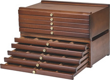 10-Drawer Art Supply Storage Box: Beech Wood Art Organizer Box Large