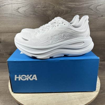 HOKA Bondi 9 White Running Shoes 1162014/ WWH NEW w/ BOX Womens