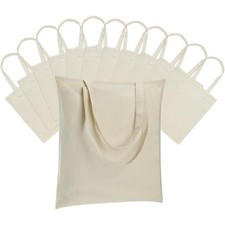 12 Pack Canvas Tote Bag - Lightweight Thin Tote Bags Bulk Blank Shopping