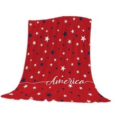 Patriotic Throw Blanket 4th of July Memorial Day Fourth 50x60 IN Patriotic 04