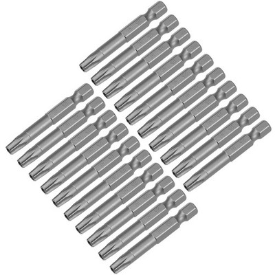 20Pcs T30 Magnetic Torx Screwdriver Bits S2 for Industry 50mm 1/4'' Hex Shank