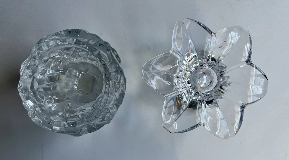 Candelabros votivos vintage Mikasa cristal transparente - Juego de 2 cubitos de hielo flor Foto 4 de 4