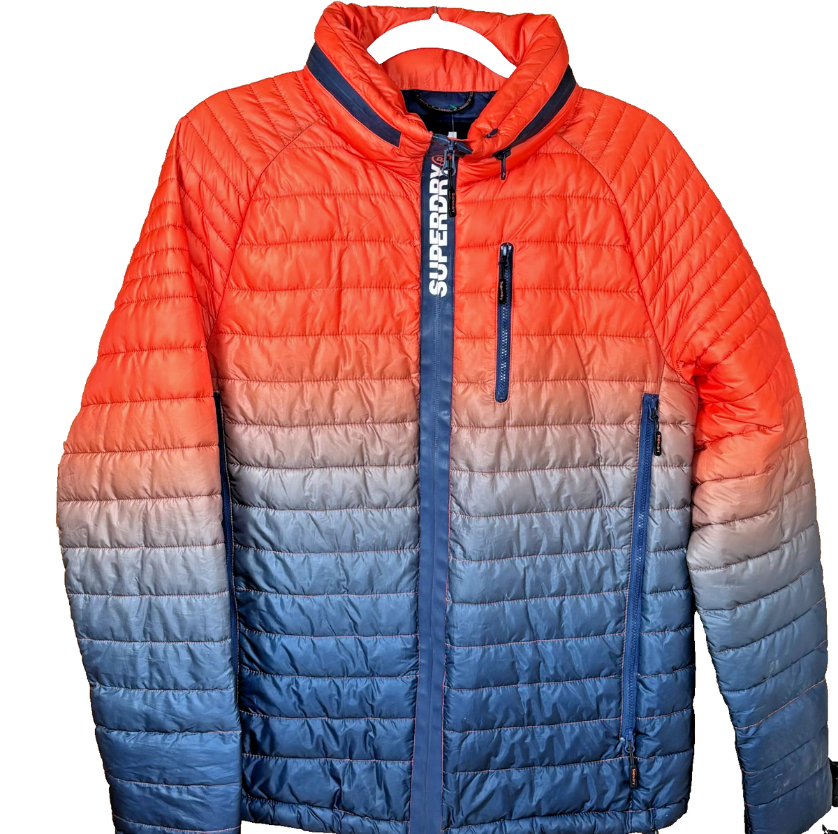 Superdry 01 Original Sport Jacket Mens L Orange Blue Powerfade