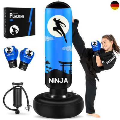 ESNOWLEE Boxsack für Kinder 168 cm Aufblasbarer Boxsack für Karate Taekw