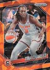 2025 Panini Prizm WNBA - Tina Charles Orange Cracked Ice