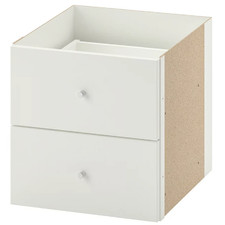 KALLAX Insert with 2 Drawers White 33x33cm | Compatible with IKEA KALLAX Unit