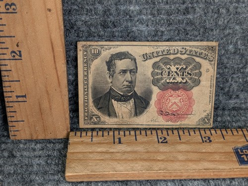 1874 US 10c Ten Cent Fractional Currency Bill Paper Money - Picture 2 of 4